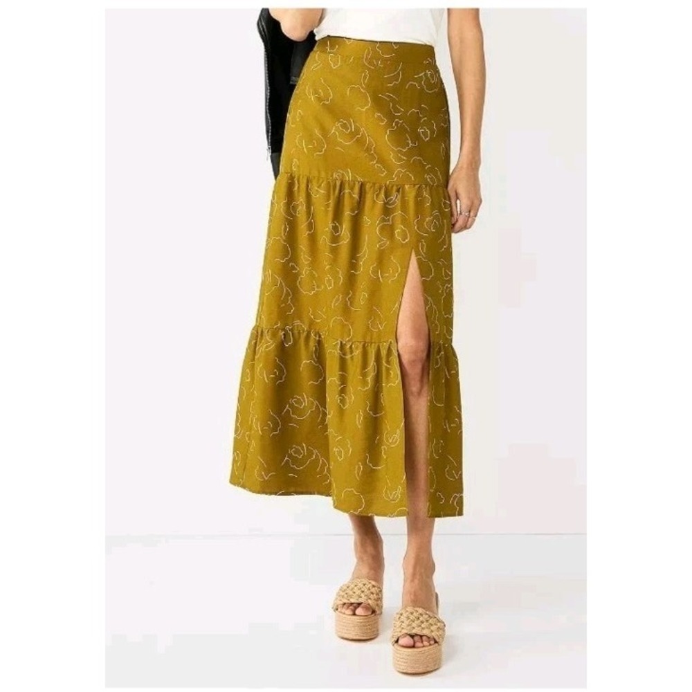 Women's Nine West‎ Crosshatch Tiered Maxi Skirt Size Medium